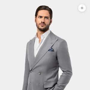 Samir Bachkami Wool Gray Double-Breasted Suit